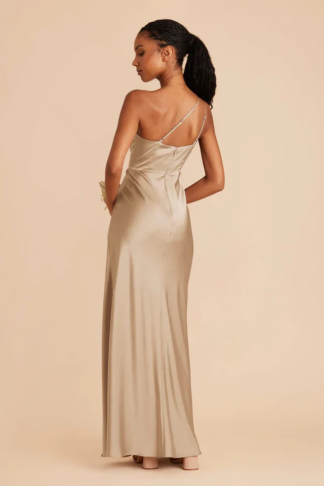 OKBBN Fashionable and Elegant Single Shoulder Collar with Thin Shoulder Strap and Hollow Prom Dresses