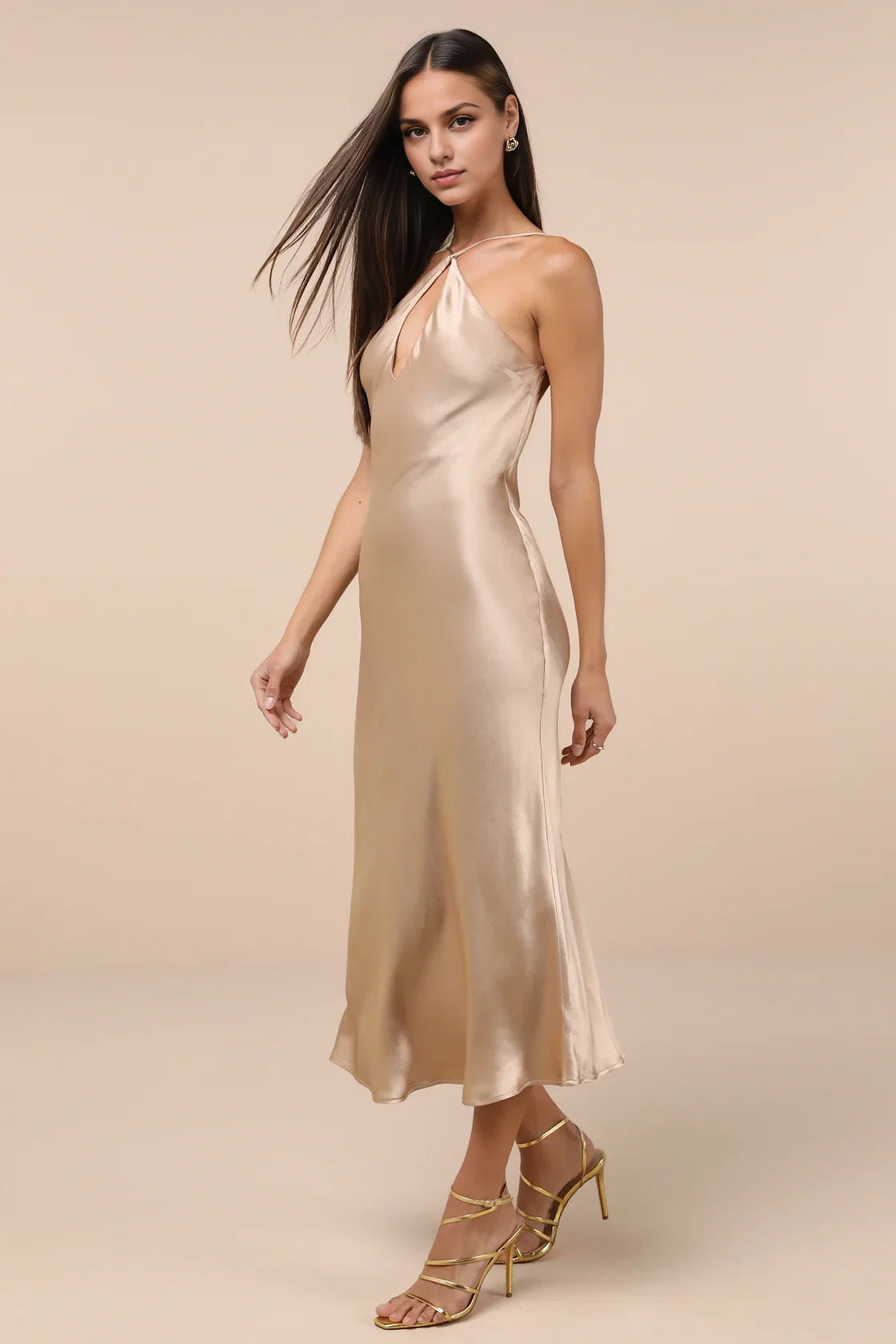 OKBBN Sweet Slimming Satin Hollow Out Back Medium Length Homecoming Dresses