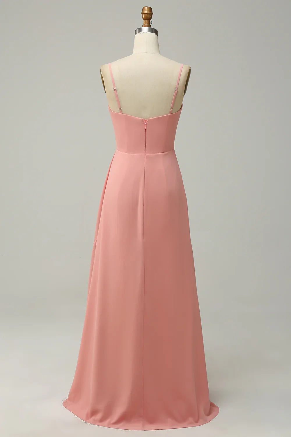 OKBBN's beautiful A-line thin shoulder strap with pleated chiffon ruffle edges Bridesmaid Dresses