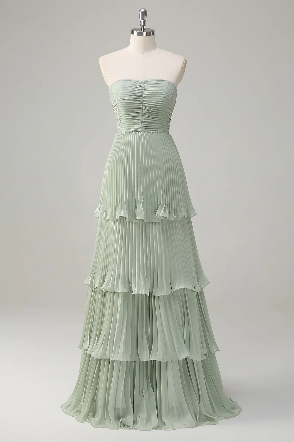 OKBBN's charming A-line sweetheart layered chiffon and ground Bridesmaid Dresses