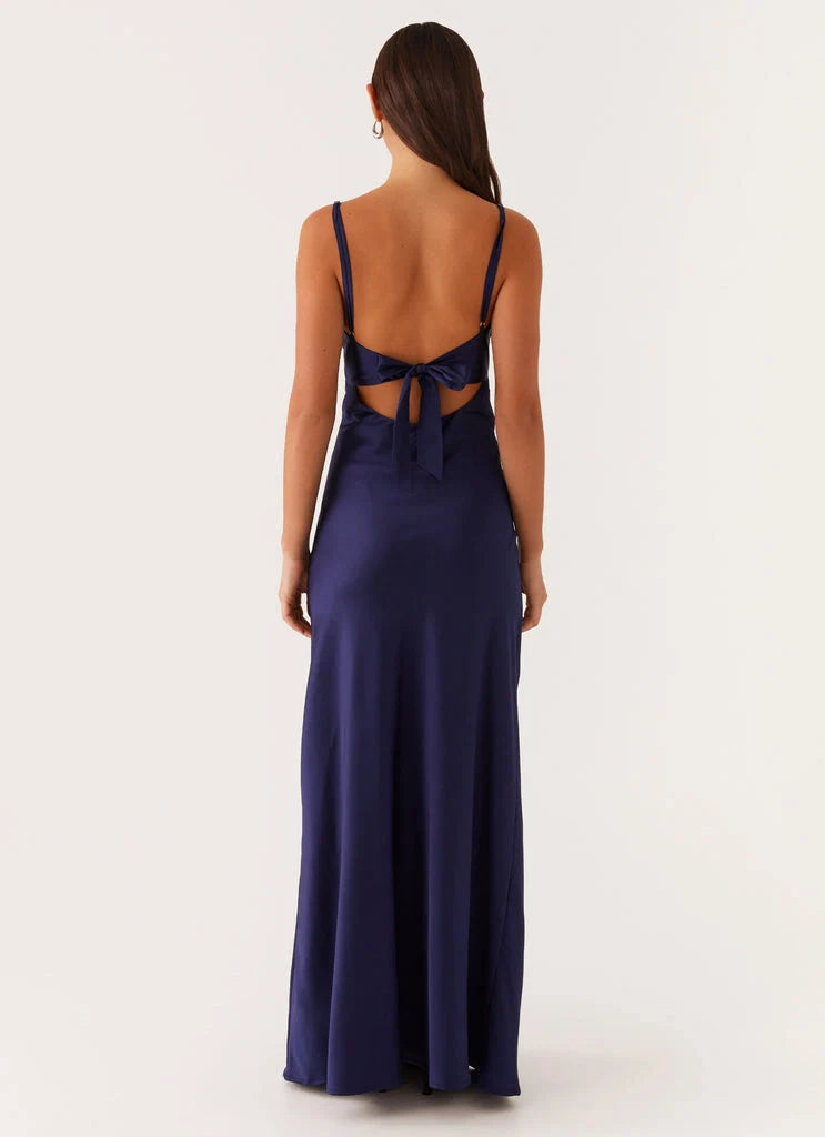 OKBBN's charming V-neck floral satin full lining design Prom Dresses