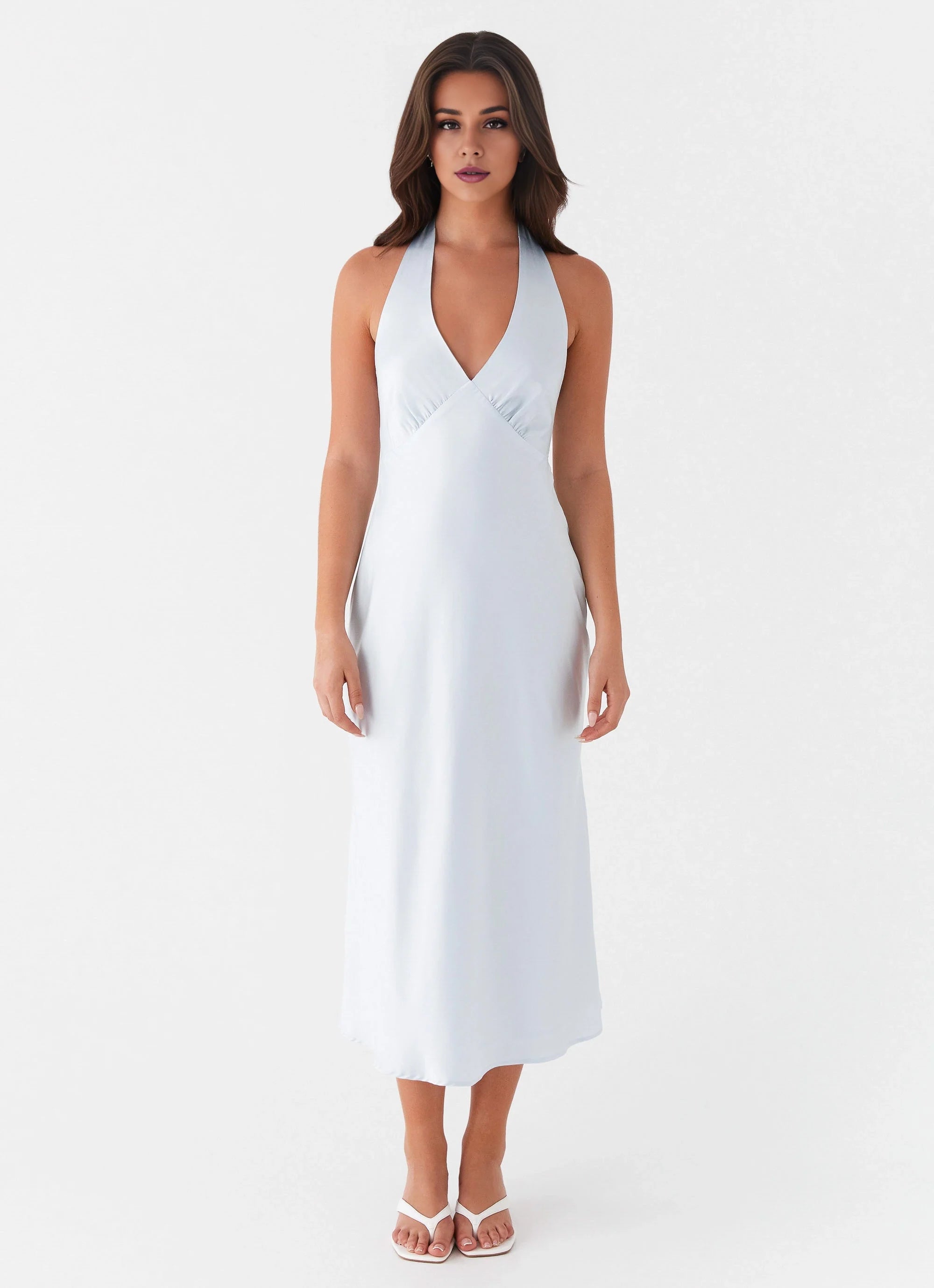 OKBBN's charming diagonal cut, fully lined chest pleats, smooth and natural Prom Dresses