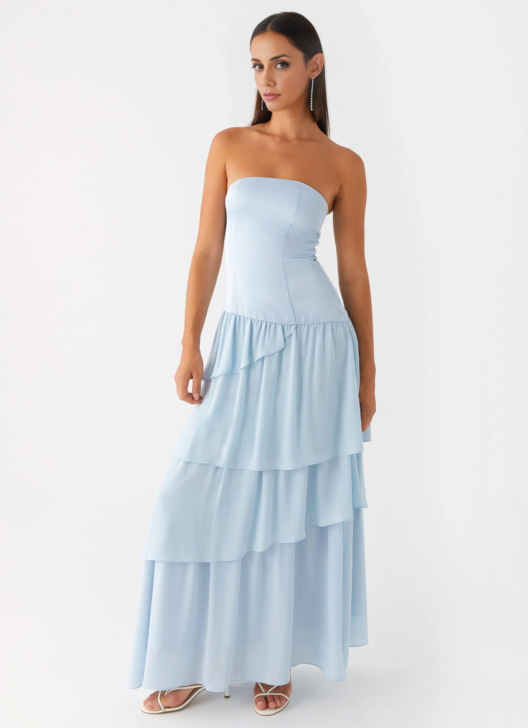 OKBBN's charming layered ruffled sleeveless off shoulder Homecoming Dresses