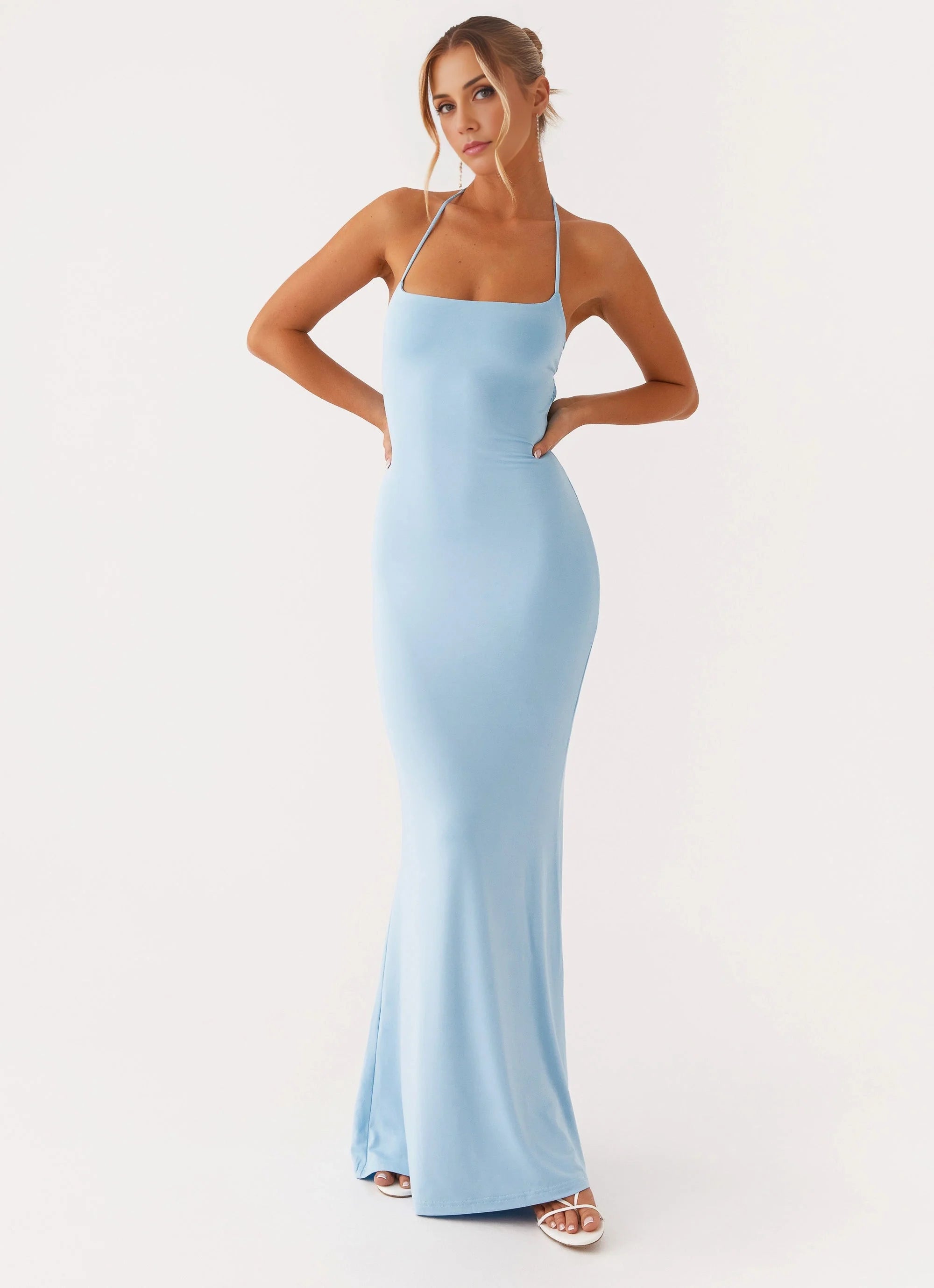 OKBBN's charming low V-neck backless stretch mesh conforms to curves Homecoming Dresses