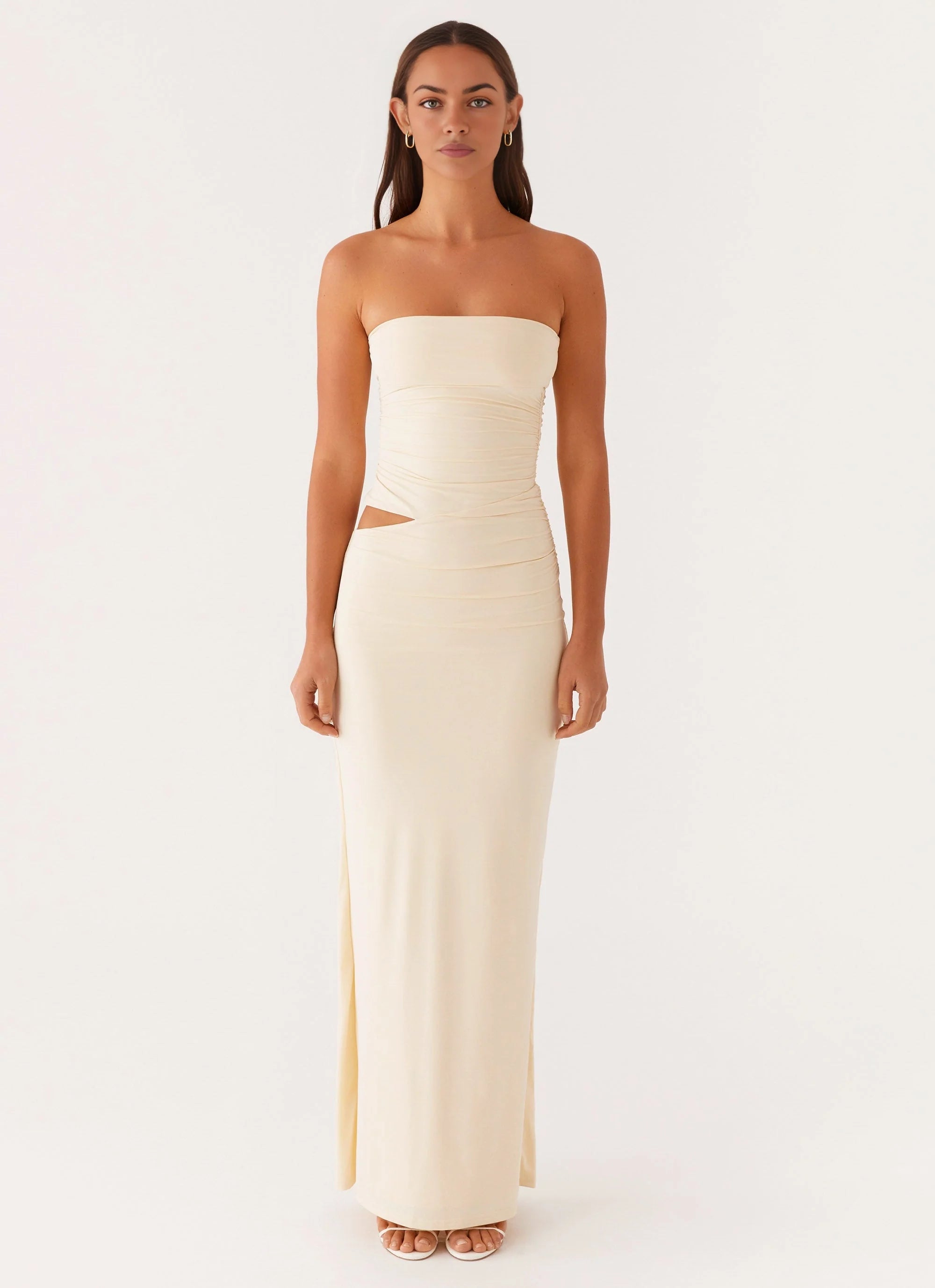 OKBBN's charming off shoulder pleated silhouette exudes an elegant temperament Prom Dresses