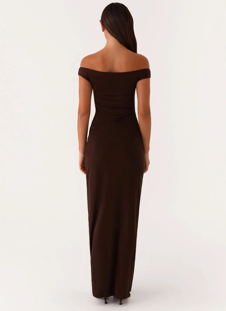 OKBBN's charming off shoulder stitching and exquisite pleats showcase your graceful figure Prom Dresses