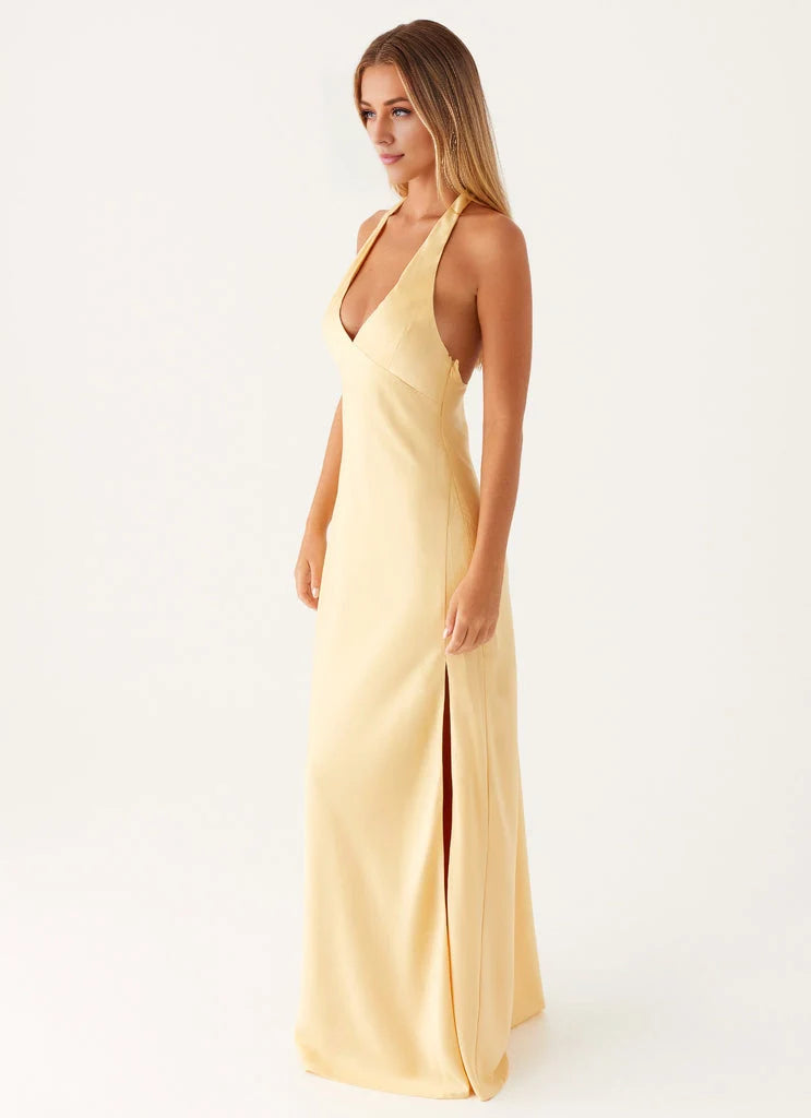 OKBBN's charming round neck tight corset with exposed back and elegant temperament Prom Dresses