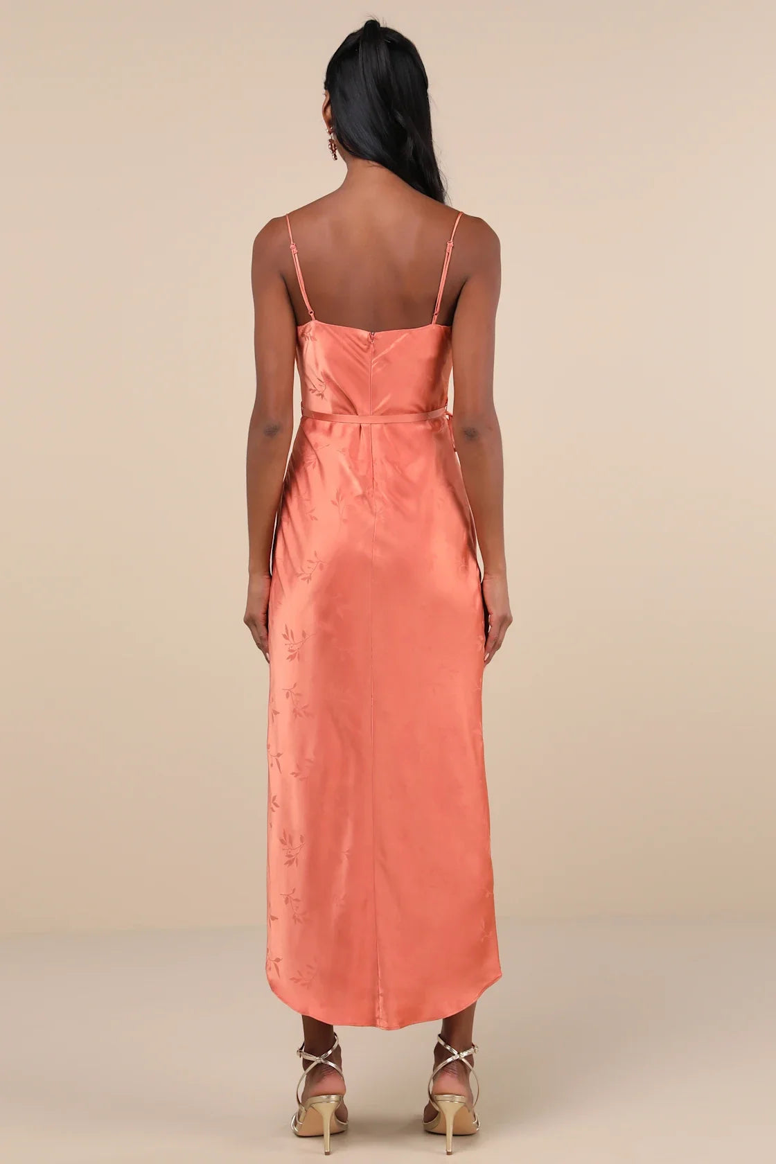 OKBBN's charming satin jacquard scarf with medium length Homecoming Dresses