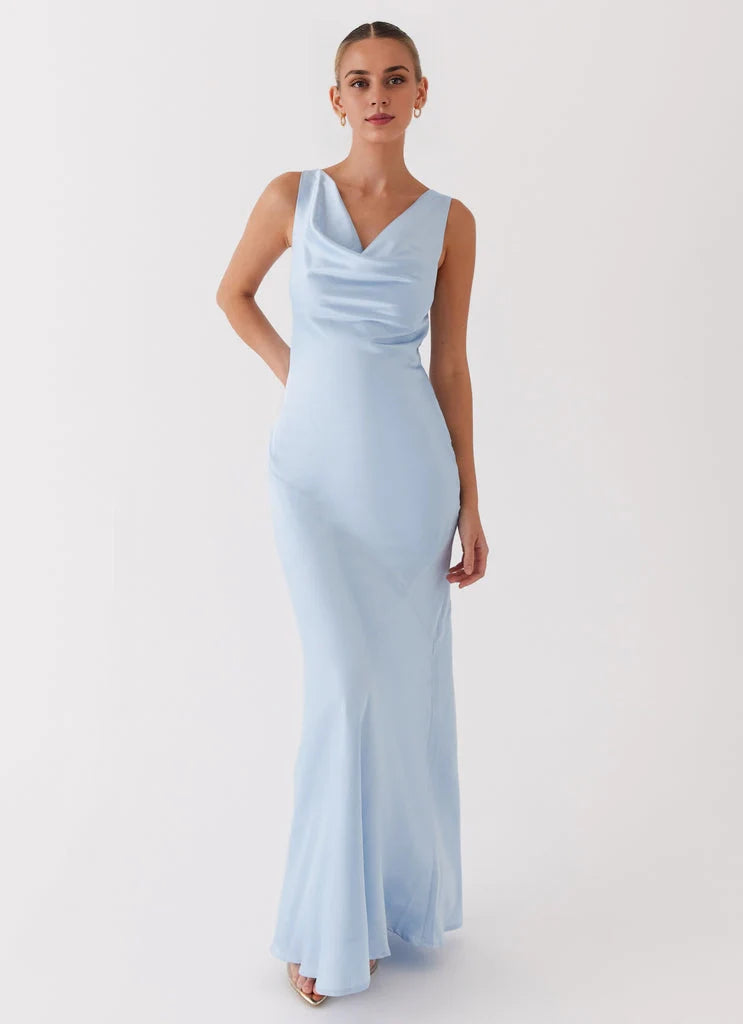 OKBBN's charming satin pendant neckline with pendant silhouette Prom Dresses