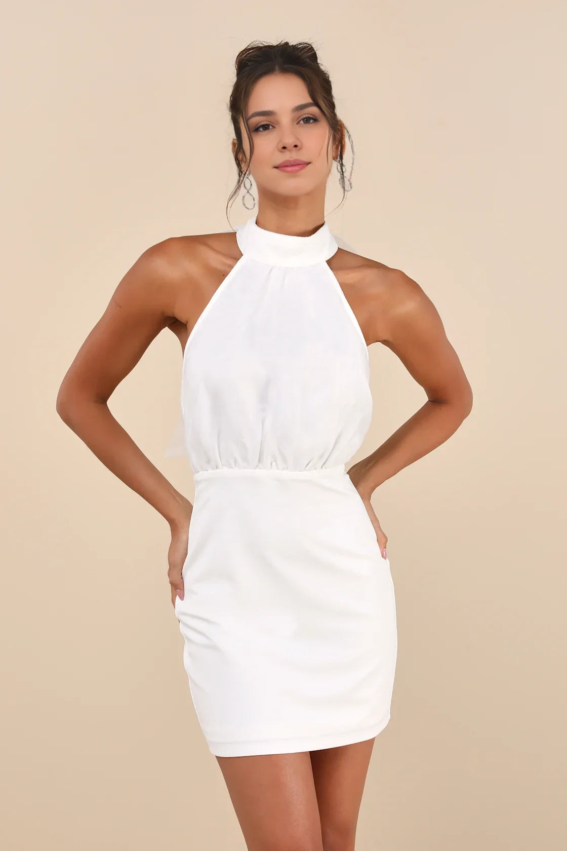 OKBBN's charming short organza backless mini Homecoming Dresses