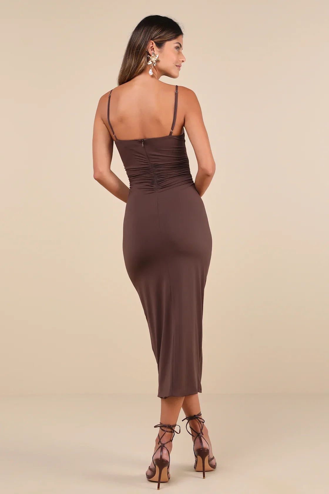 OKBBN's charming short slim fit twisted pattern front mid length Homecoming Dresses