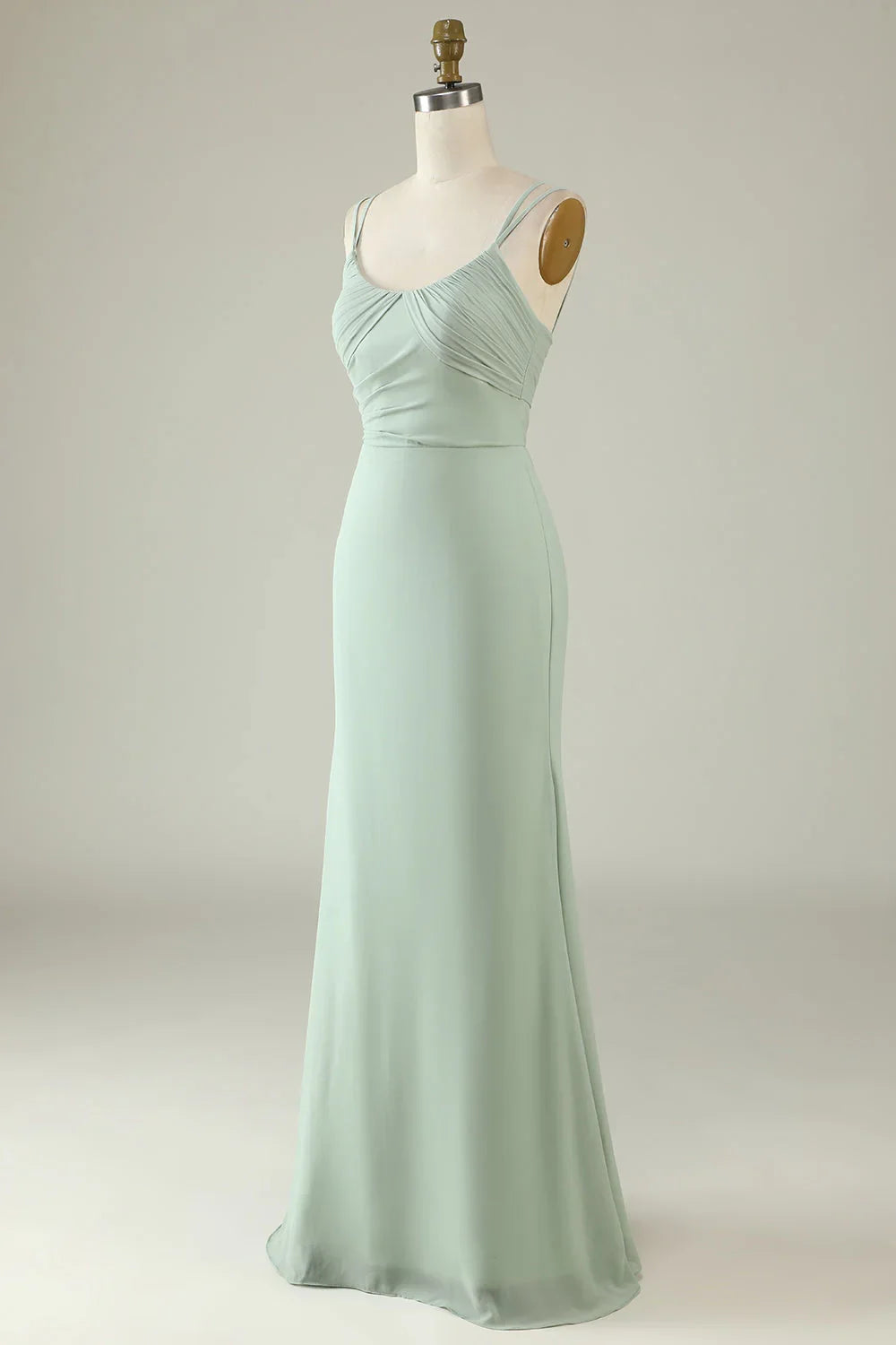 OKBBN's charming slim fit mermaid pendant with fine shoulder straps chiffon Bridesmaid Dresses