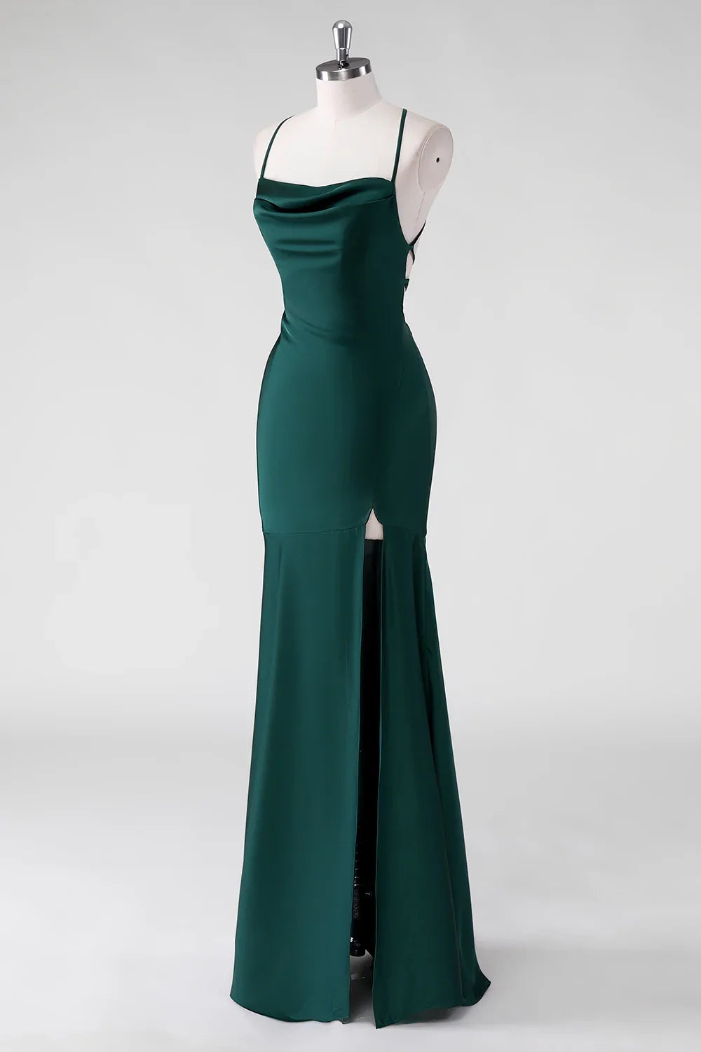 OKBBN's charming tight fitting thin shoulder strap satin floor strap Bridesmaid Dresses