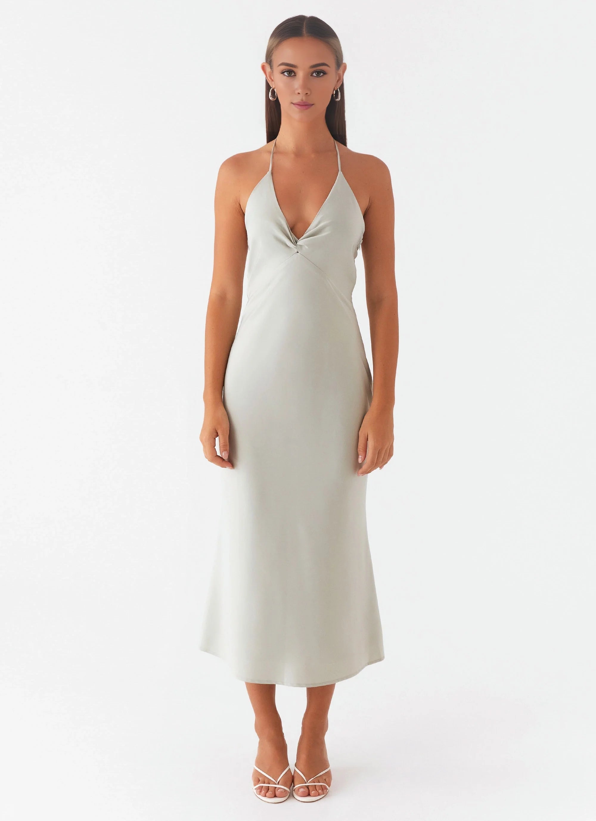 OKBBN's elegant and dynamic deep V-neck thin shoulder strap with backless full lining design Prom Dresses
