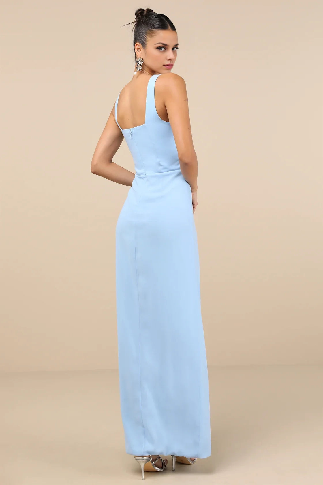 OKBBN's elegant chiffon tight corset with square neckline and wide shoulder straps Homecoming Dresses