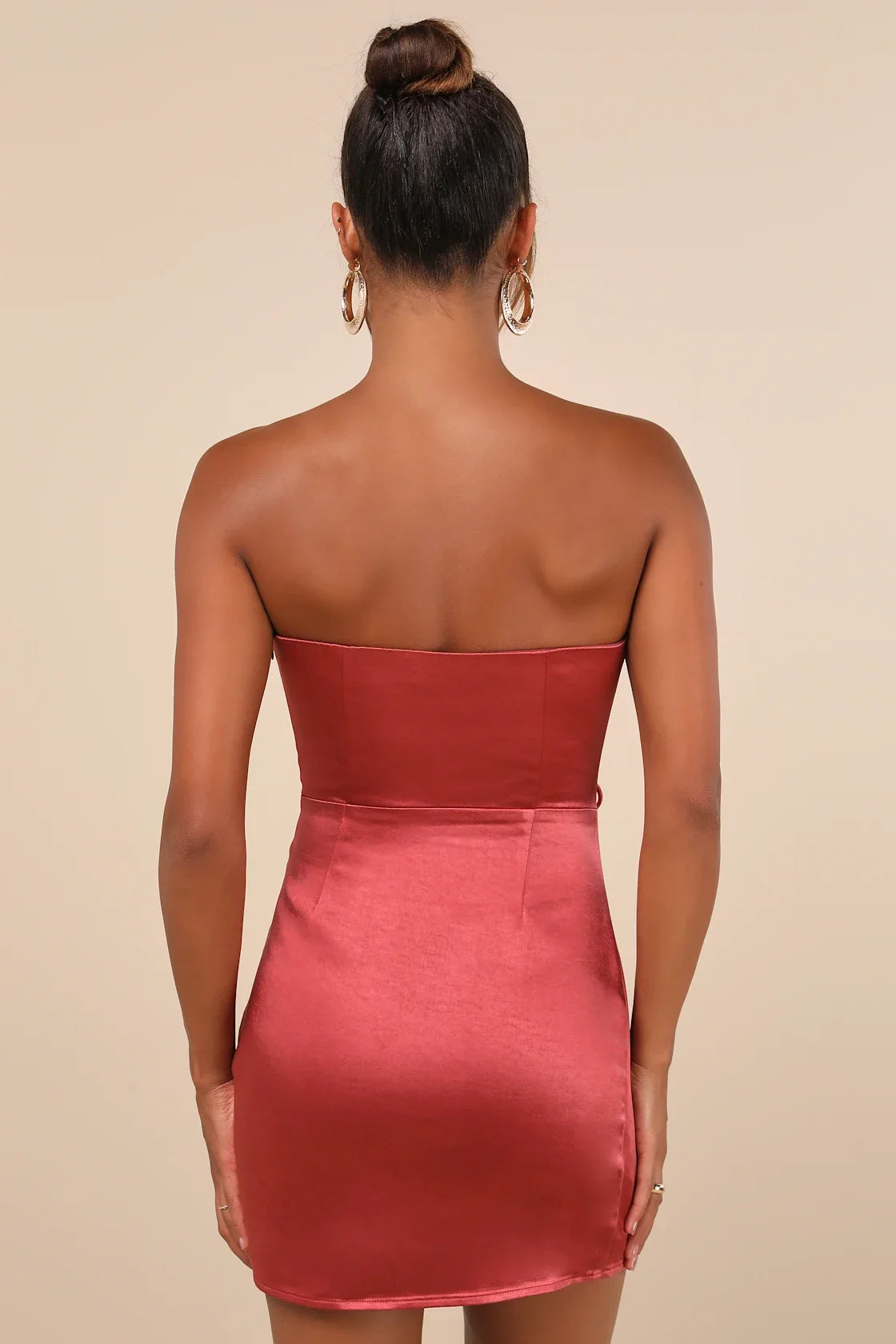 OKBBN's enticing beauty satin lace up off shoulder mini Homecoming Dresses