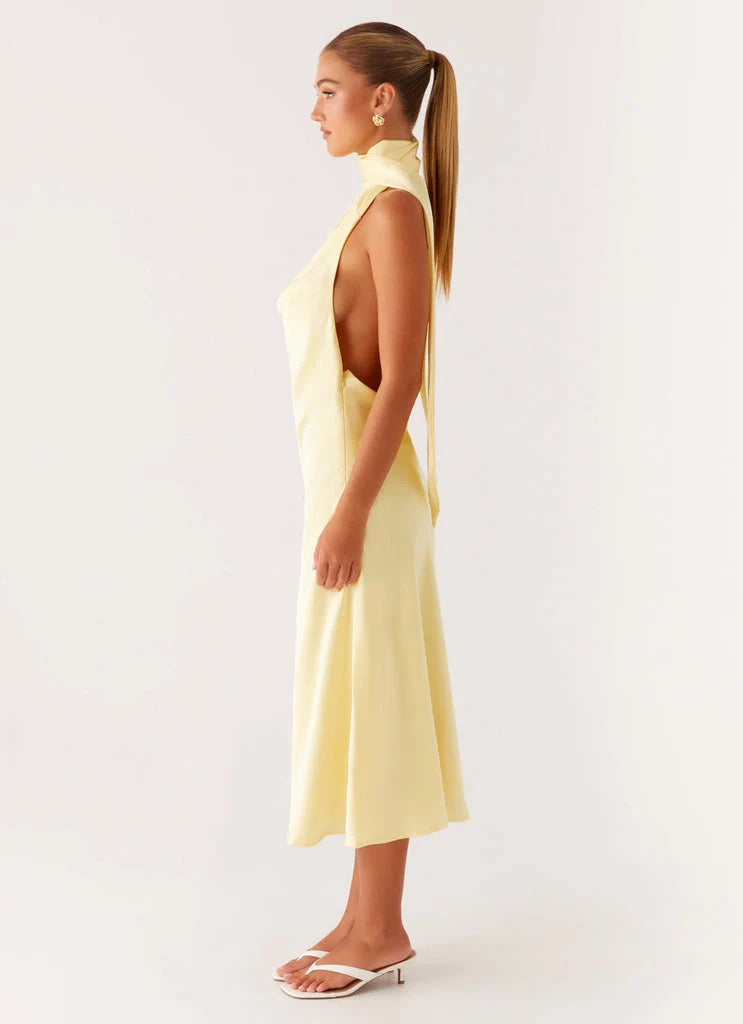 OKBBN's exquisite and bold backless slim fit, mid length, vibrant and eye-catching Prom Dresses