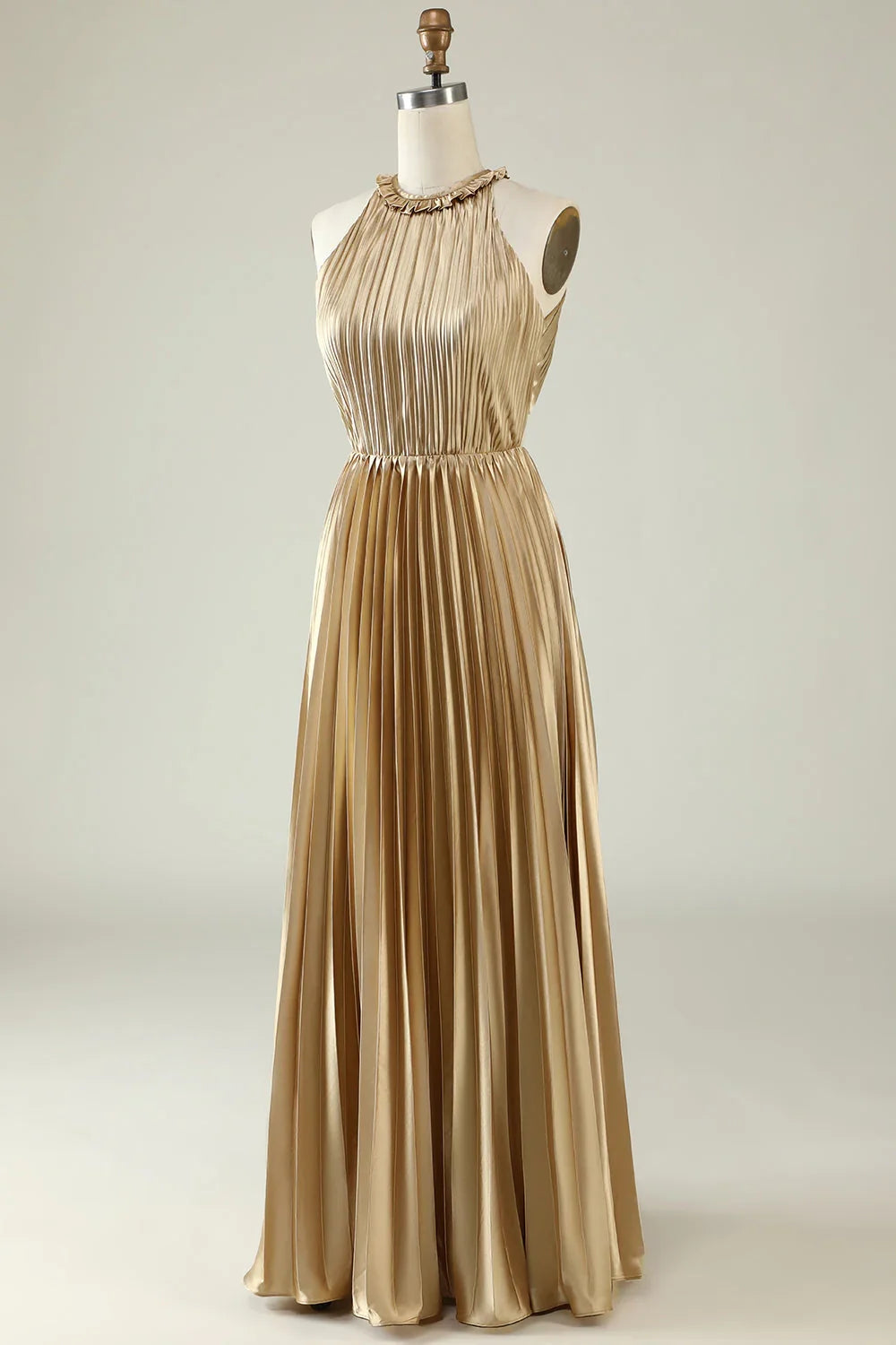 OKBBN's eye-catching A-line backless pleated long Bridesmaid Dresses