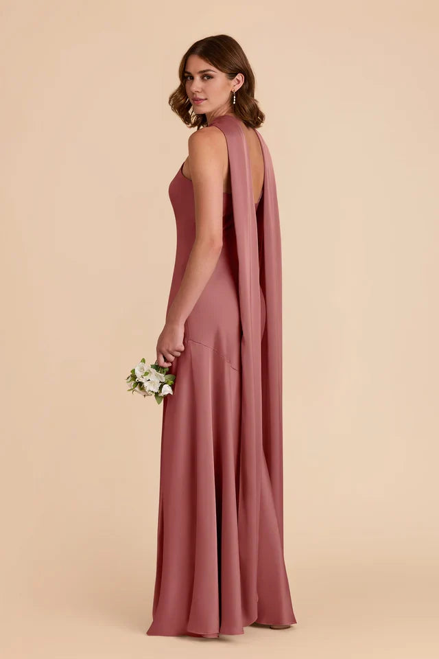 OKBBN's eye-catching floor exposed back fully lined A-line matte satin Prom Dresses