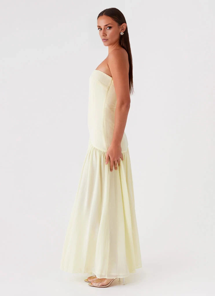OKBBN's fashionable off shoulder highlights the delicate and elegant front slit Prom Dresses