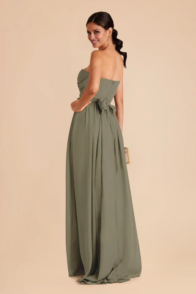 OKBBN's flowing strapless neckline and adjustable shoulder straps fit Prom Dresses at the waist