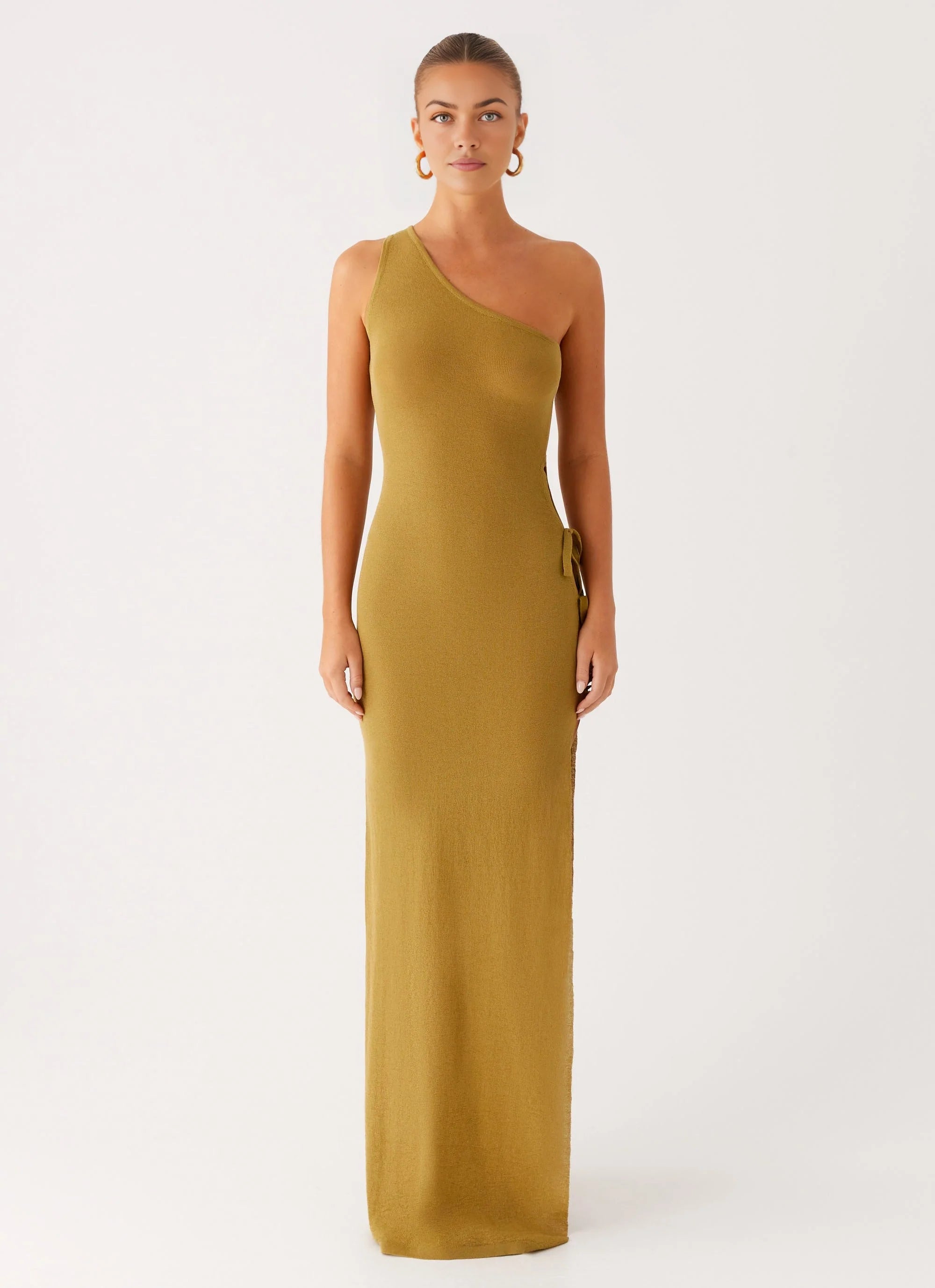 OKBBN's highly anticipated unlined ultra long semi transparent knitted fabric Homecoming Dresses