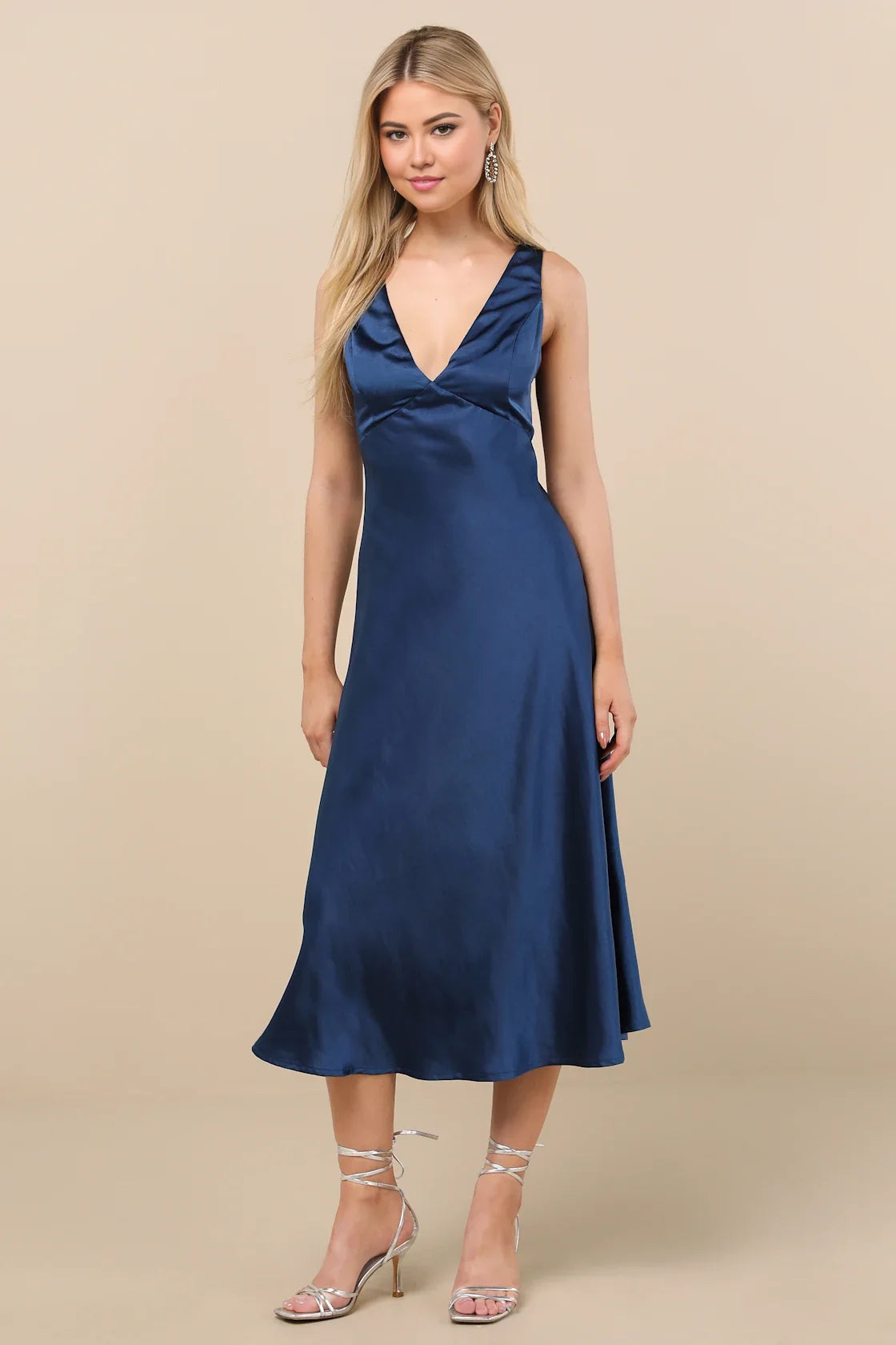 OKBBN's incredible satin hanging back mid length sling Homecoming Dresses