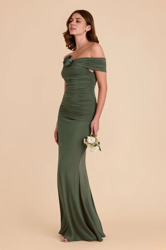 OKBBN's luxurious mermaid tight knit off shoulder pleated Prom Dresses