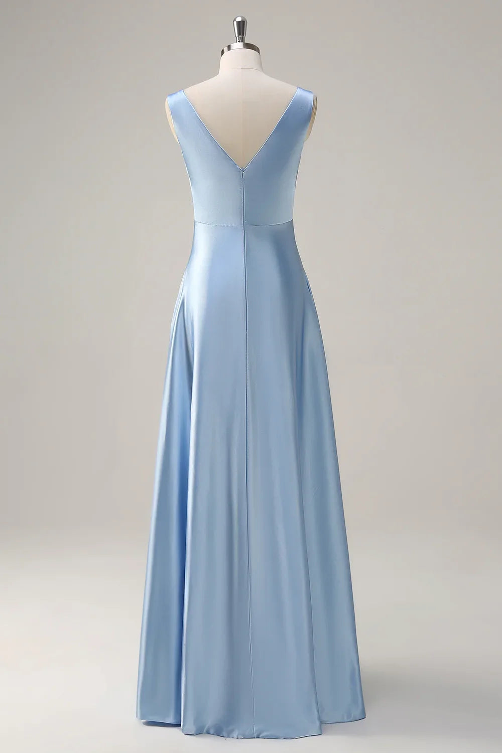 OKBBN's stunning A-line V-neck pleated long Bridesmaid Dresses