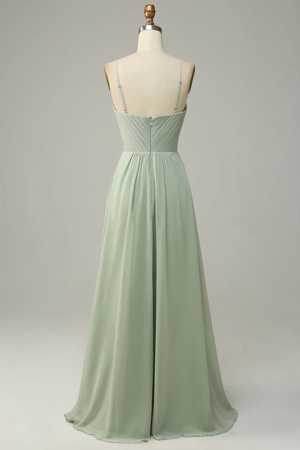OKBBN's stunning A-line slim shoulder strap chiffon sleeveless Bridesmaid Dresses
