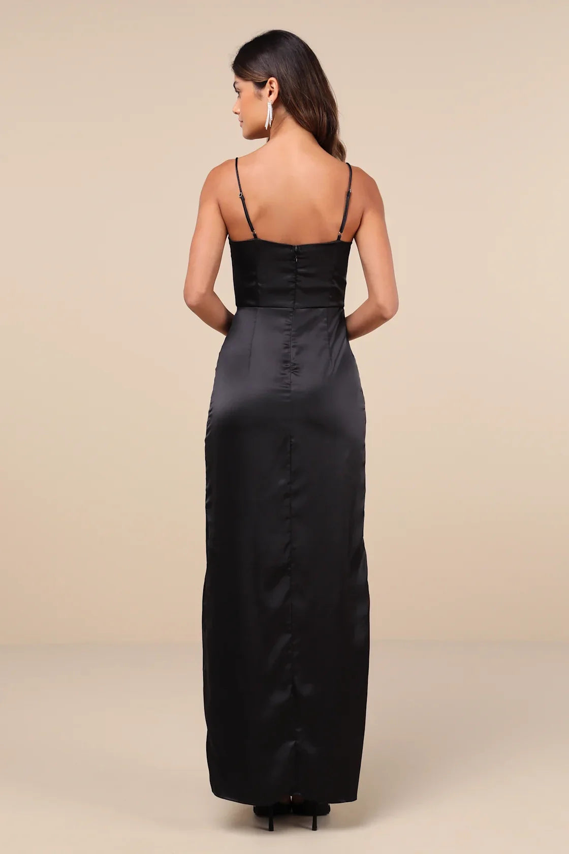 OKBBN's stunning black satin pleated tulip Homecoming Dresses