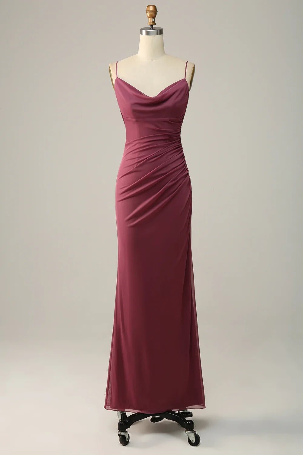 OKBBN's stunning slim fit slim shoulder straps hang down chiffon Bridesmaid Dresses