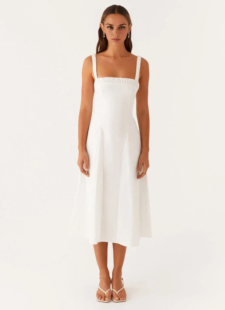 OKBBN's stylish square neckline and back cinching elegant and flowing Prom Dresses