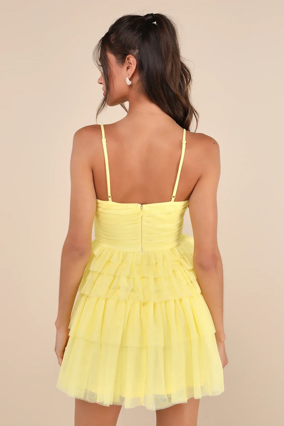 OKBBN charming chiffon pleated sleeveless layered mini Homecoming Dresses