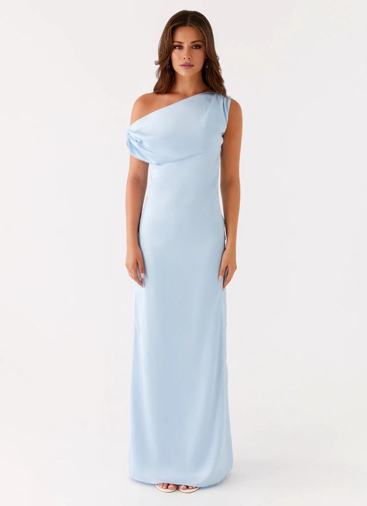 OKBBN elegant and exquisite off shoulder pleated satin Prom Dresses