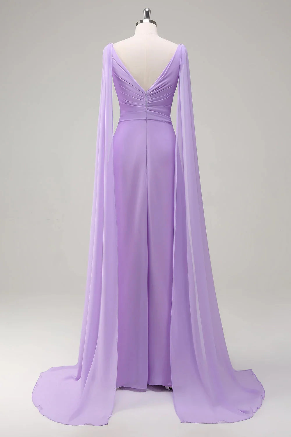OKBBN elegant and flowing A-line V-neck chiffon long Bridesmaid Dresses