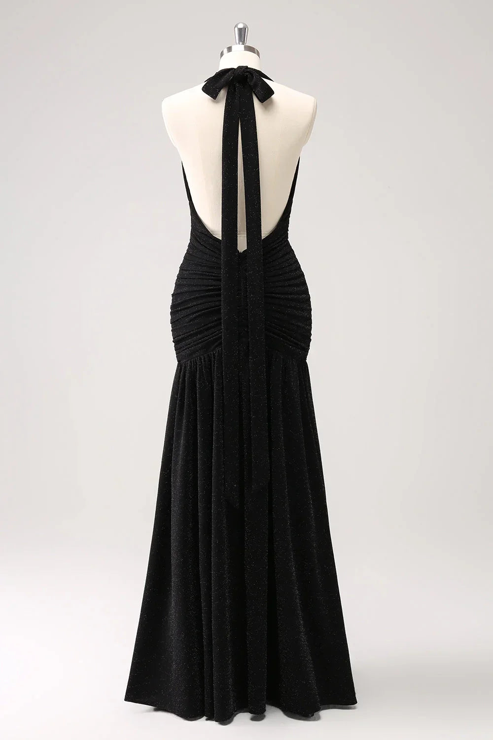 OKBBN elegant mermaid backless pleated long slit Bridesmaid Dresses
