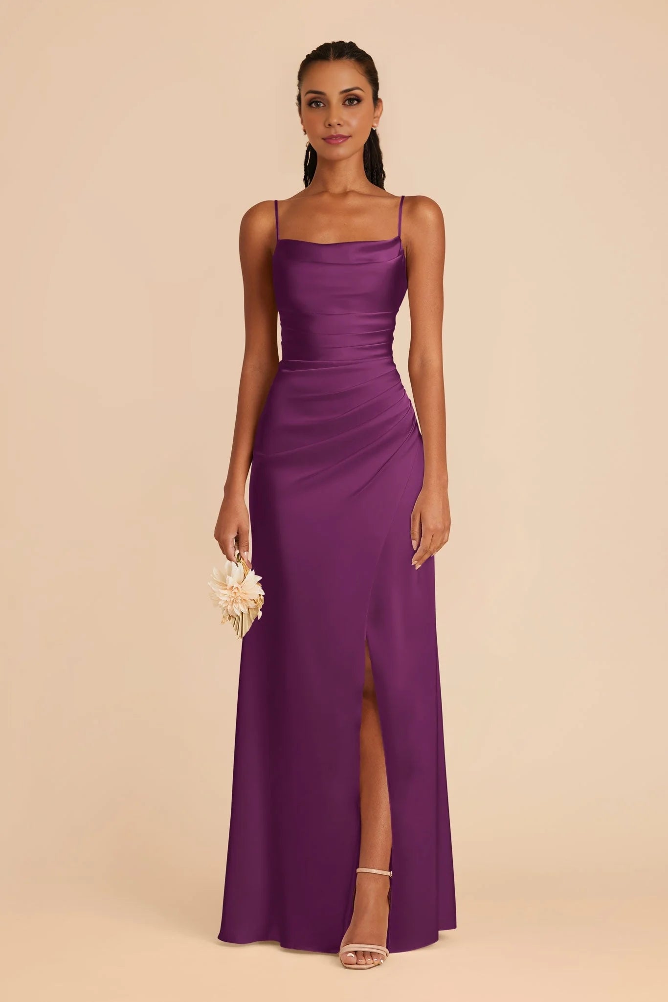 OKBBN elegant mermaid scarf collar with thin shoulder straps matte satin Prom Dresses