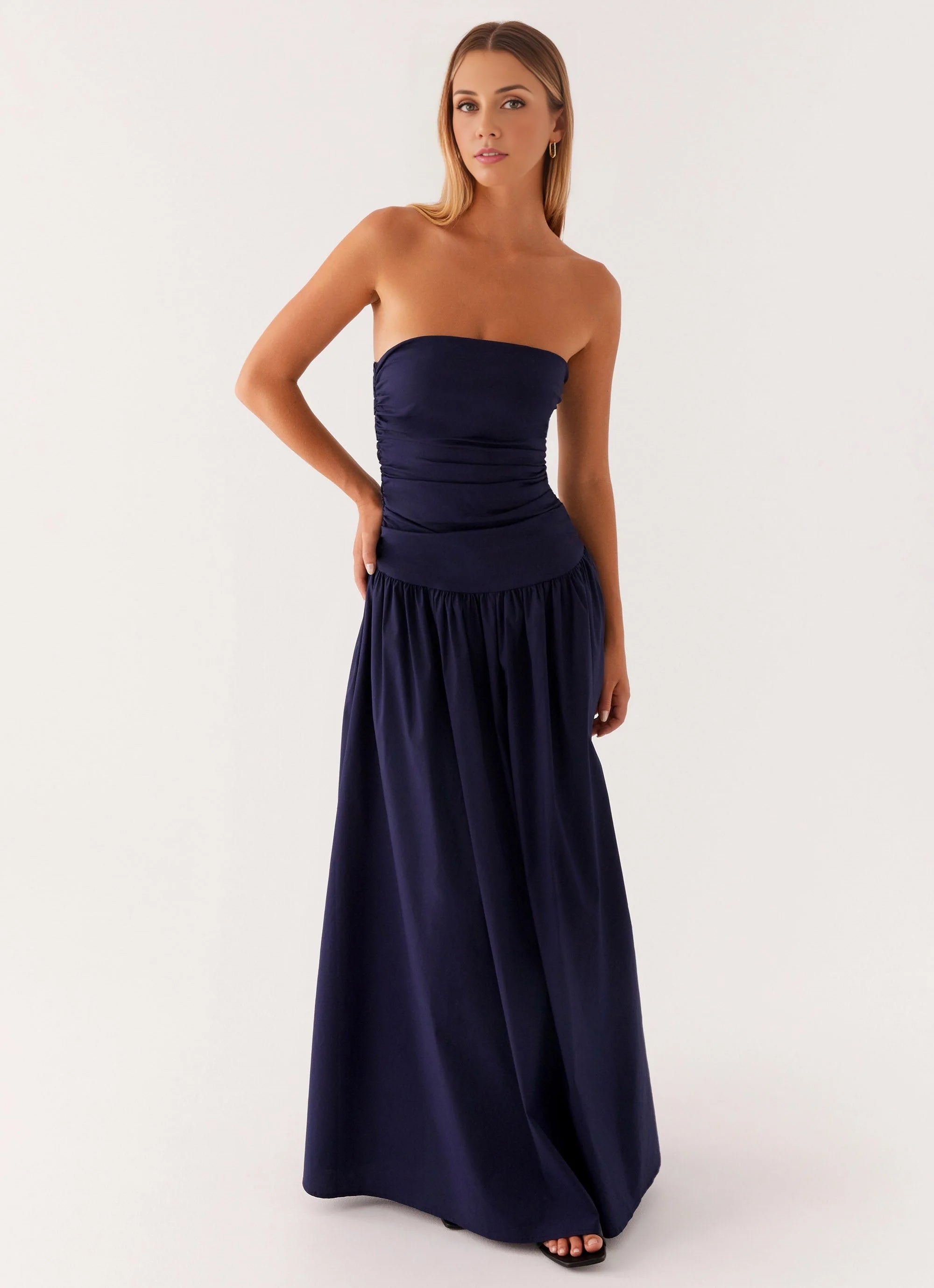 OKBBN elegant pleated off shoulder flared skirt Homecoming Dresses