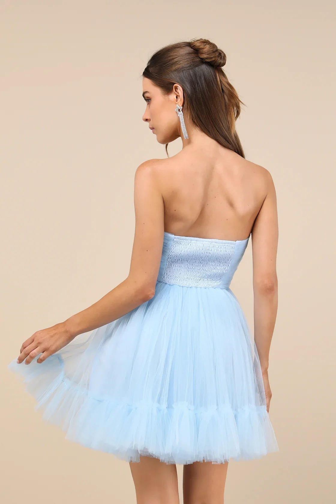 OKBBN elegant short sheer off shoulder tight mini Homecoming Dresses