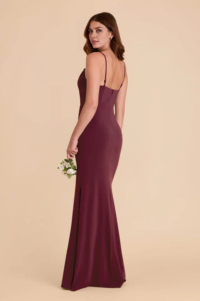 OKBBN elegant tight neck collar with slit tight corset, thin adjustable shoulder straps Prom Dresses