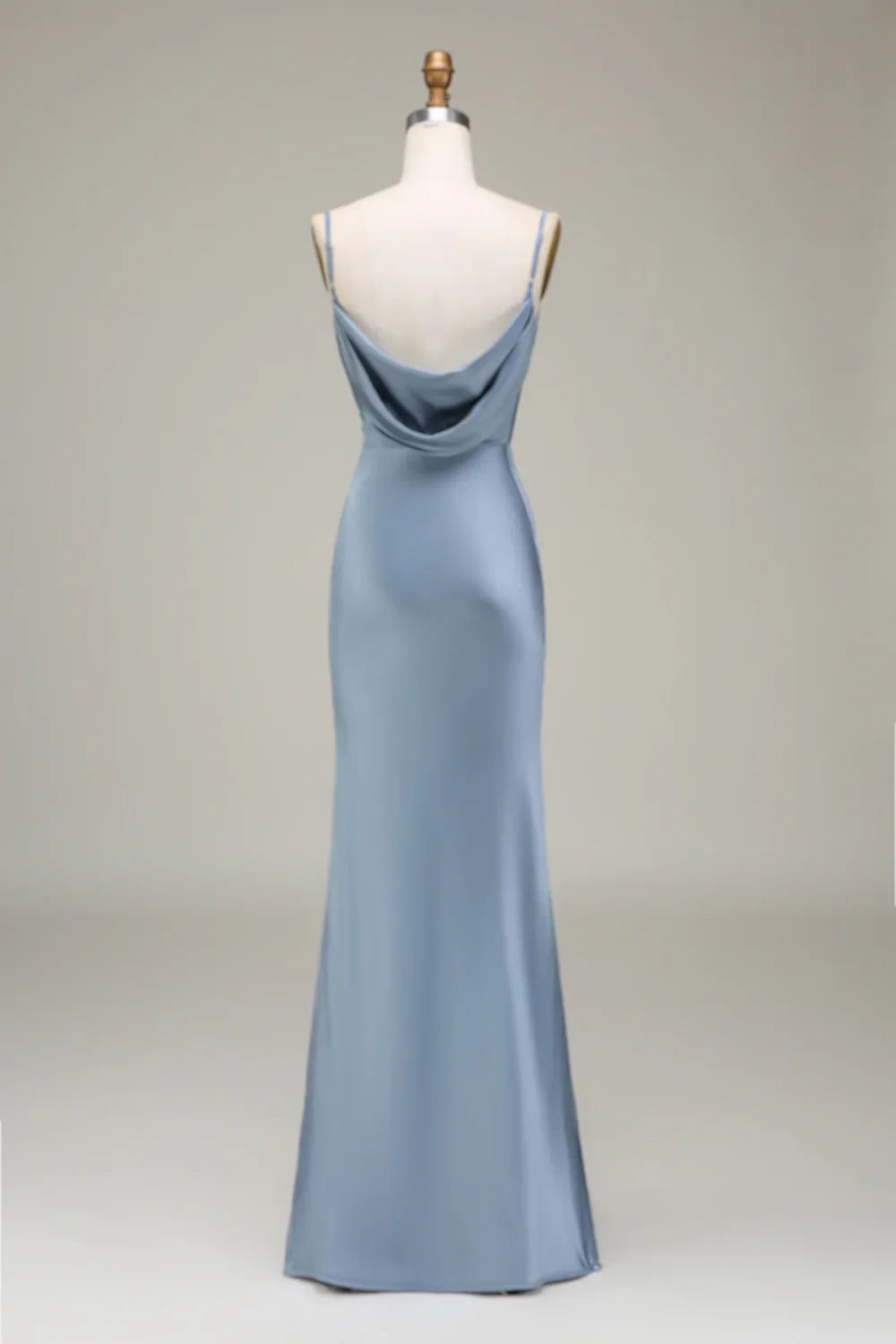 OKBBN elegant tight slim shoulder strap long satin slim fit Bridesmaid Dresses