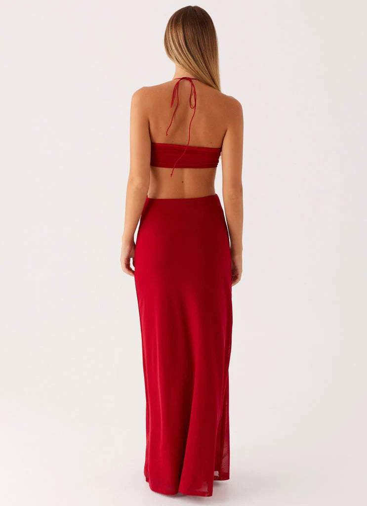 OKBBN sexy and bold V-neck thick shoulder strap backless, easy and casual Prom Dresses