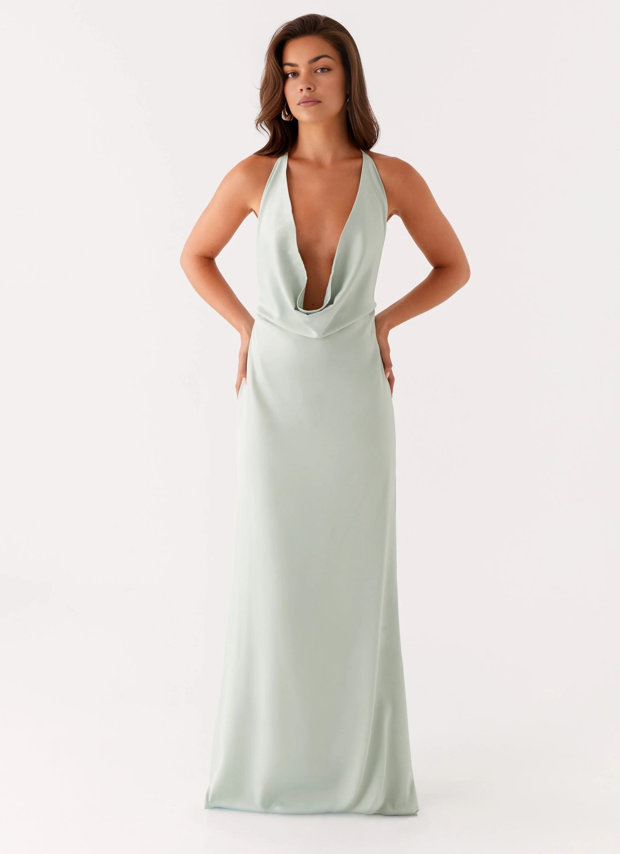 OKBBN sexy low back silhouette, elegant drape, deep drape, Prom Dresses