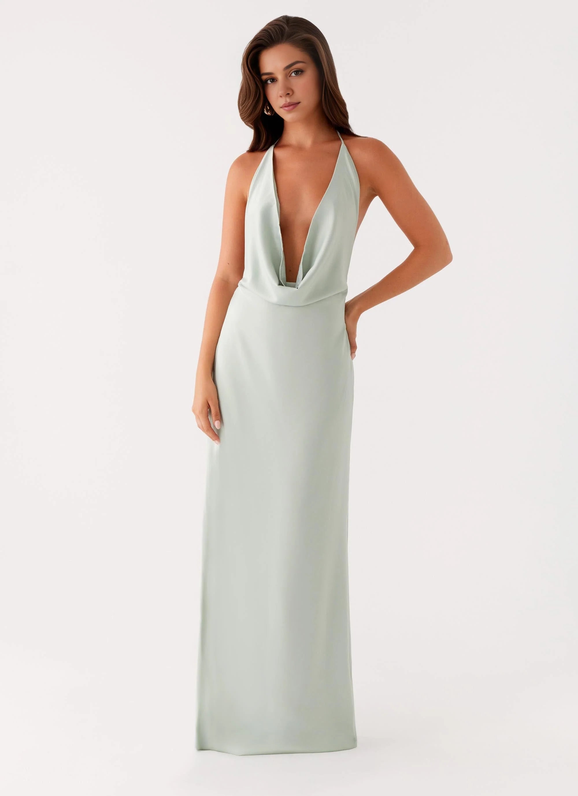 OKBBN sexy low back silhouette, elegant drape, deep drape, Prom Dresses