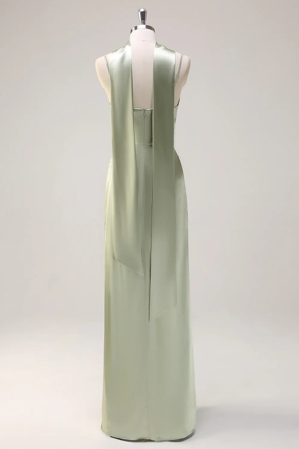 OKBBN stunning tight slim shoulder straps, long satin slits, Bridesmaid Dresses