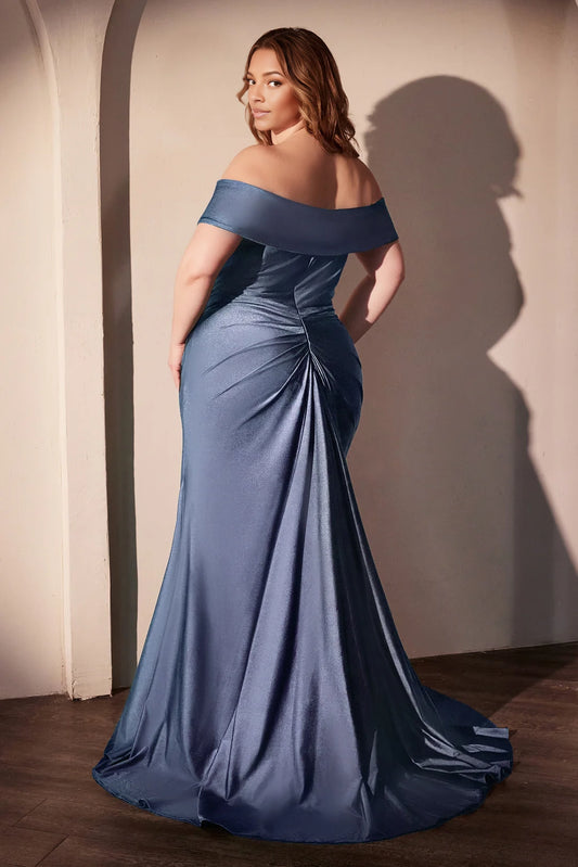 One shoulder tight fishbone corset with side slit dress