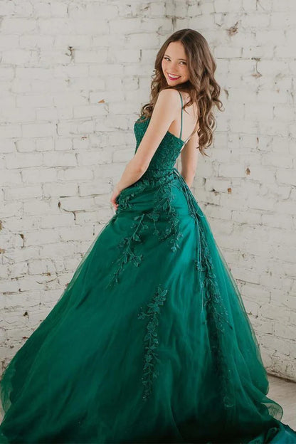 Deep green suspender square collar decal dance dress