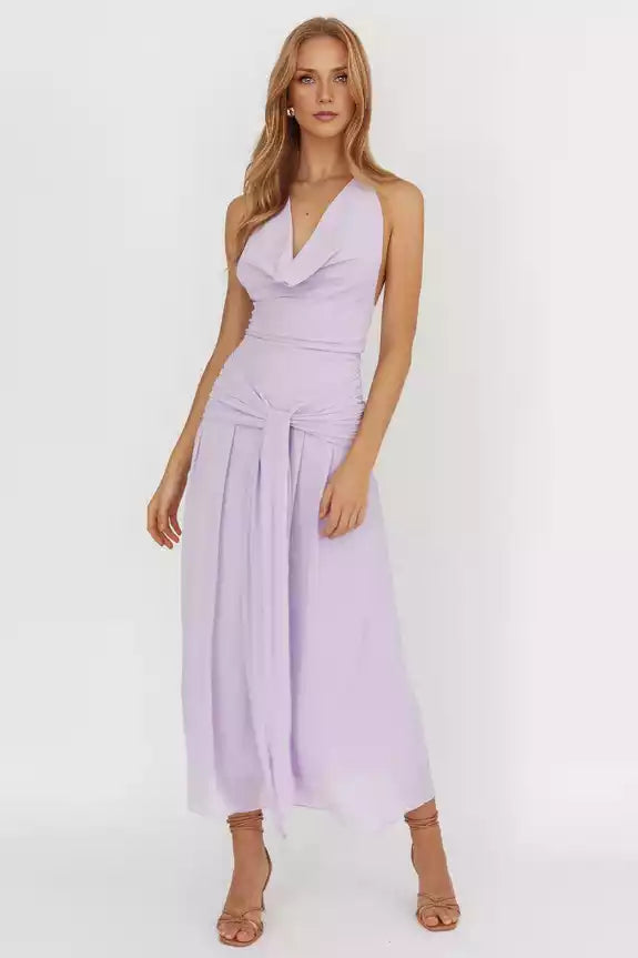 Prom Dresses with eye-catching backless lining, waist strap, zipper at the back