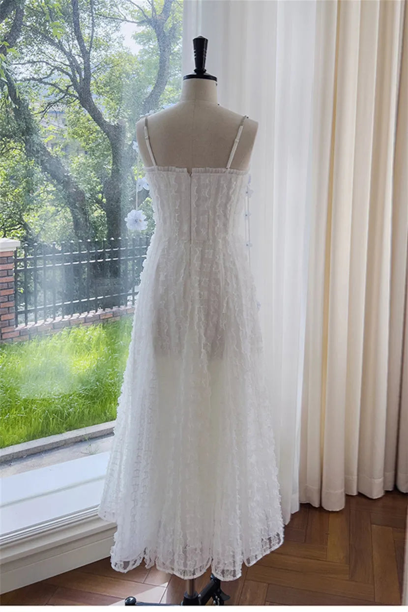 Romantic A -Line Sweetheart Neck Sleeveless Floral Corset Bodice Back Zip Floor - Length Lace Prom Dresses Hot Sale ﻿